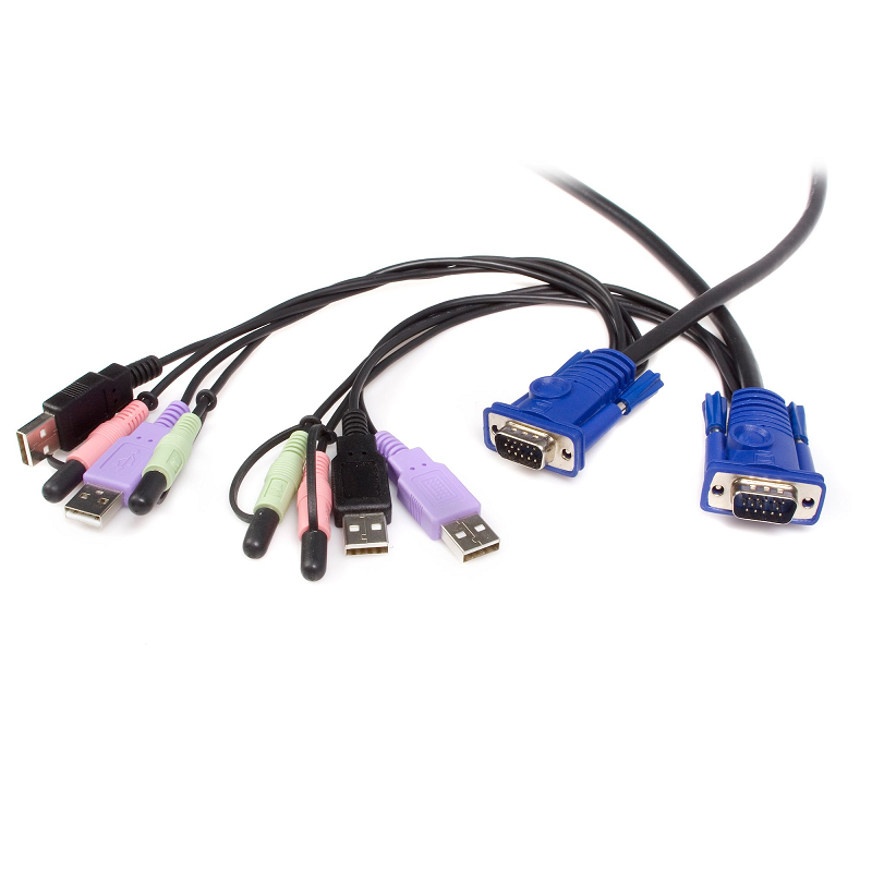 StarTech SV215MICUSBA 2 Port USB VGA Cable KVM Switch with Audio